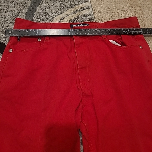 Akademiks Mens Red Straight Leg Jeans Size 40/34 Jeanius Read  Description!!! - Picture 8 of 10